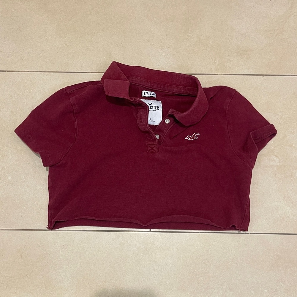 Hollister Maroon Polo Shirt